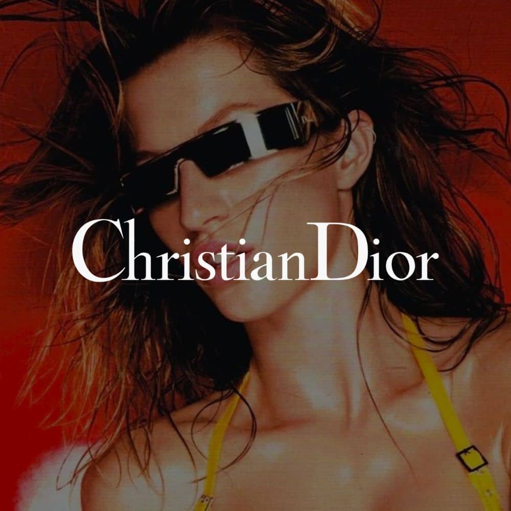 Christian Dior logo on vintage eyewear campaign image